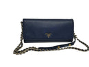 Prada Saffiano Leather Long Wallet Blue Purse / Handbag