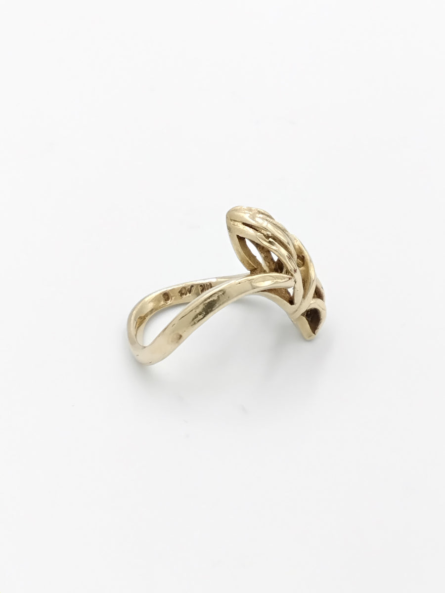 Artistic Yellow 14k Gold Free-form Open Twist Ring  (.585) 3.8 Grams Size 6