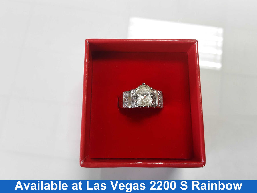 Ring - Wedding Set - White Gold 14k (.585) 6.4 grams Size 7
