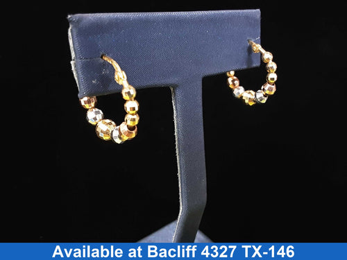 Hoop Earrings - Tricolor Gold 14k (.585) 3.2 grams