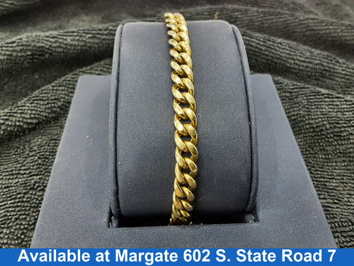Cuban Link Bracelet - Yellow Gold 10k (.417) 9 grams 8 inch