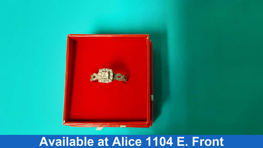 Ring - Engagement Set - White Gold 14k (.585) 4.7 grams Size 8.5