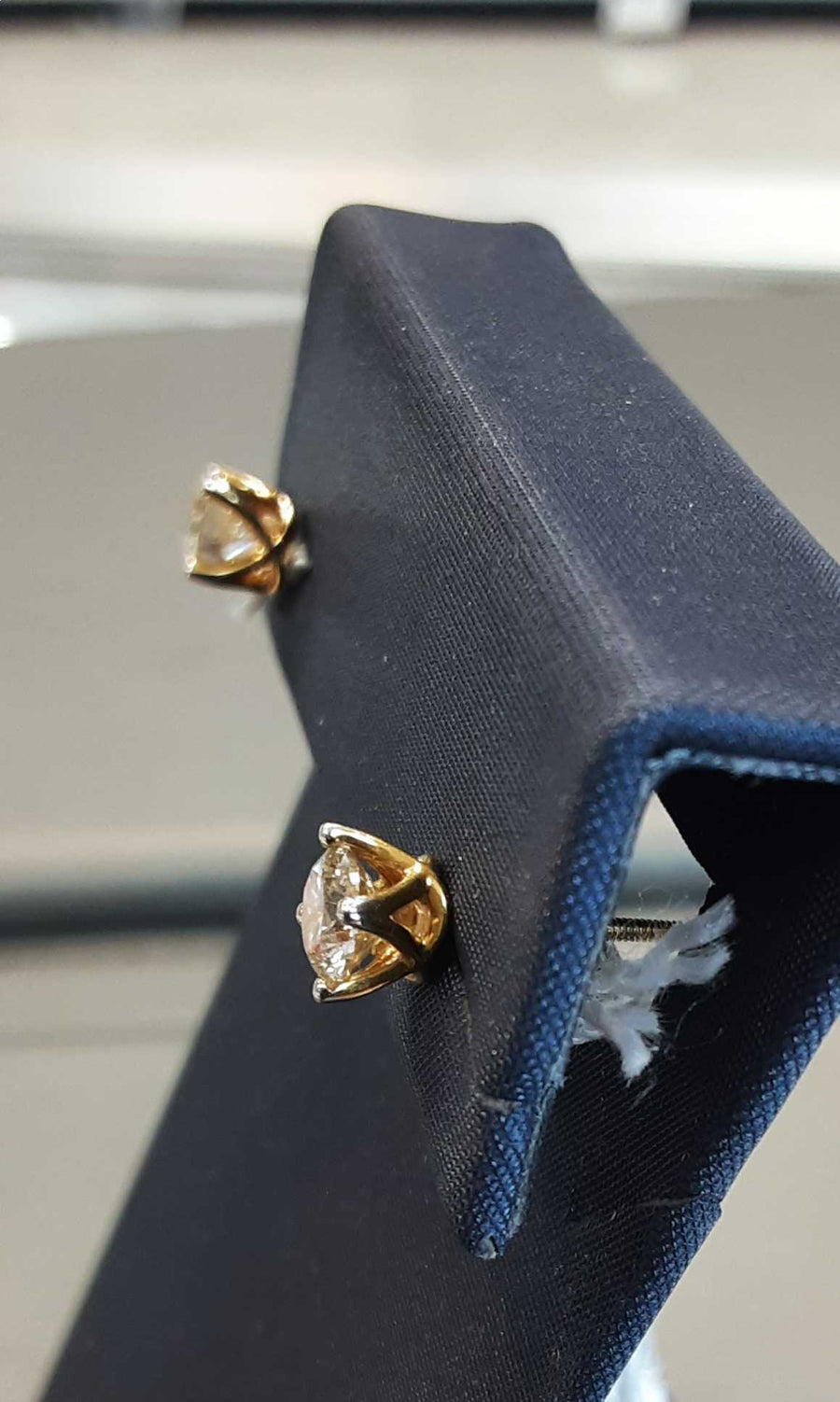Double Stud Earrings - White Gold 14k (.585) 1.5 grams