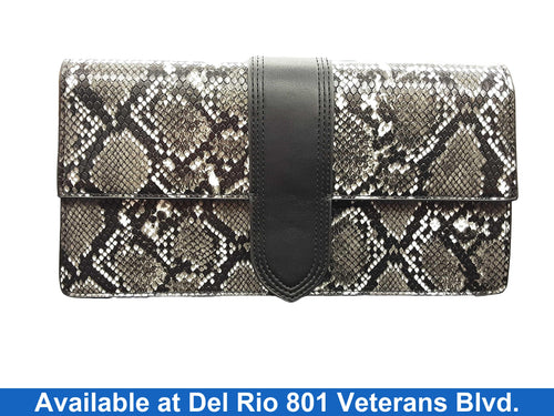 Moda Luxe Snake Print Black Purse / Handbag