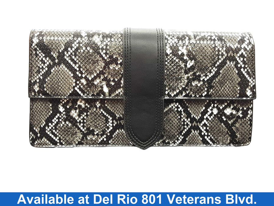 Moda Luxe Snake Print Black Purse / Handbag
