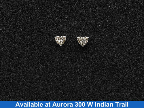 Double Stud Earring - White Gold 18k (.750) 0.8 grams