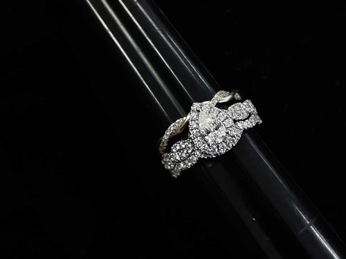 Ring - Wedding Set - White Gold 14k (.585) 7.6 grams Size 5