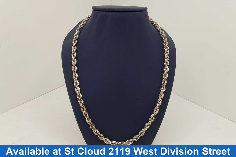 Rope Chain - White Gold 10k (.417) 10.11 grams 26 inch