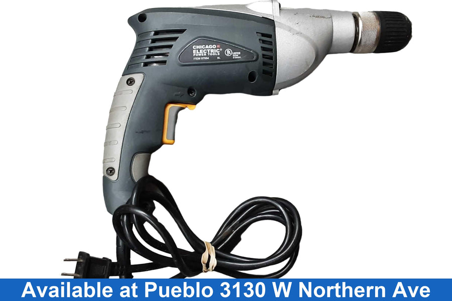 Chicago Electric 97594 Gray Corded Standard Drill