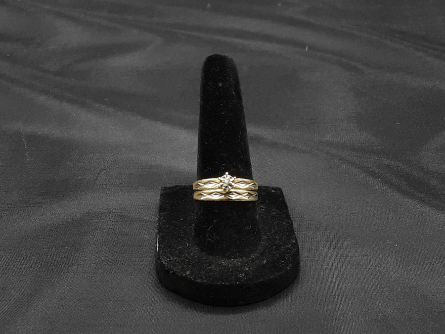 Ring - Engagement Set - Yellow Gold 14k (.585) 2.9 grams Size 7