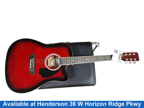 Ashthorpe C85 Red Acoustic / Electric Classic Guitar