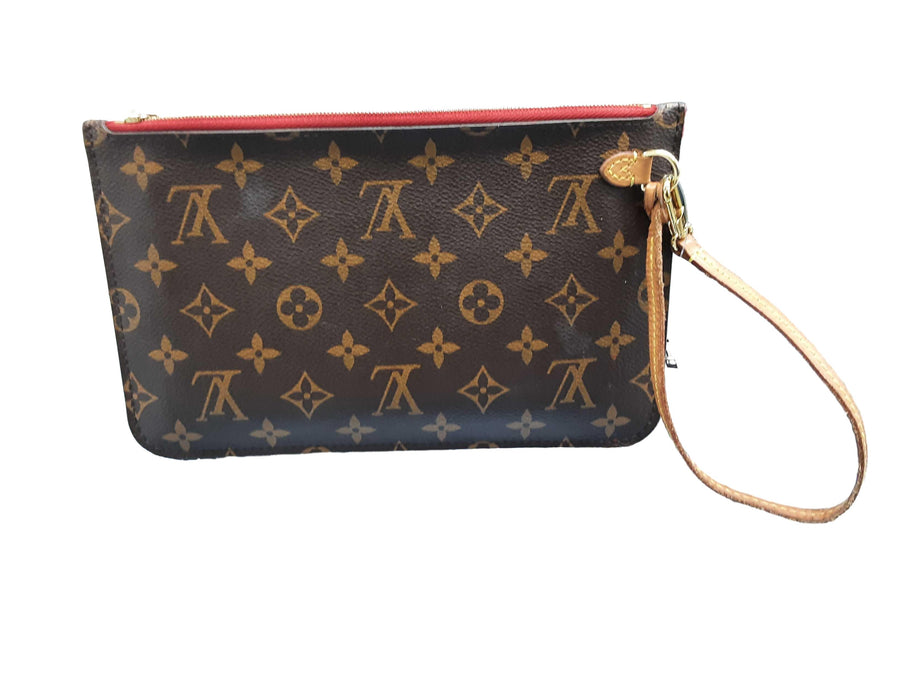 Louis Vuitton Lv Monogram Wristlet Brown Purse / Handbag