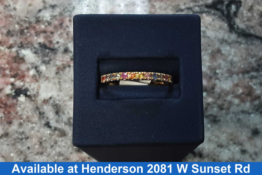 Women's Ring - Anniversary - Yellow Gold 18k (.750) 2.4 grams Size 9