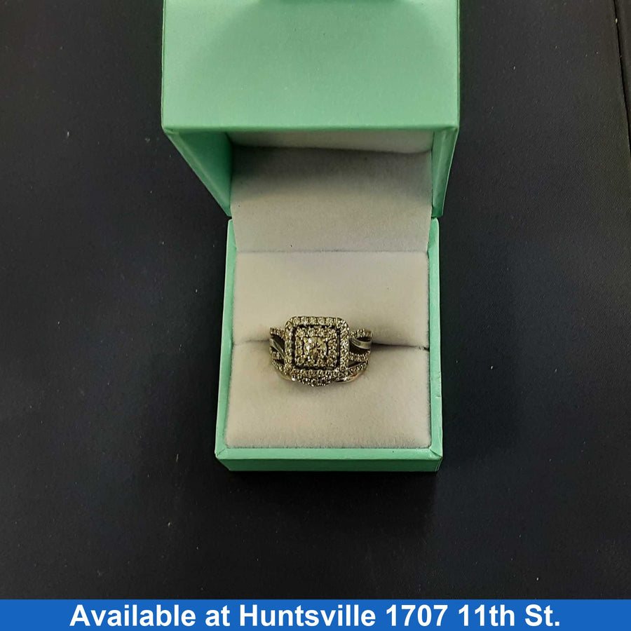 Ring - Wedding Set - White Gold 14k (.585) 8 grams Size 6.5