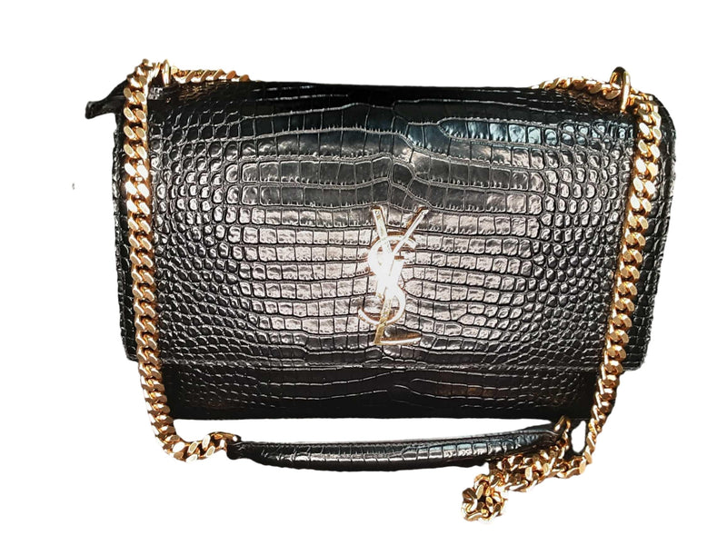 Yves Saint Laurent Embossed Black Purse / Handbag