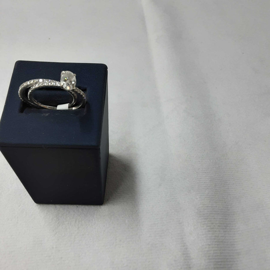Ring - Wedding Set - White Gold 14k (.585) 4 grams Size 9.5