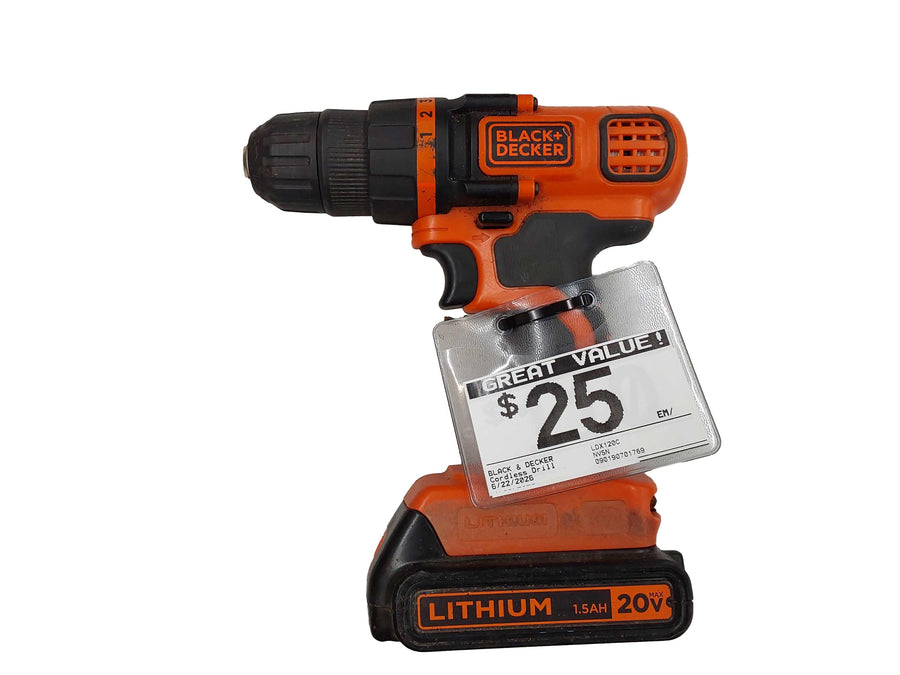 Black & Decker Ldx120c Orange Cordless Standard Drill