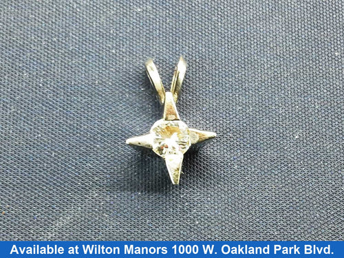 Diamond Pendant - White Gold 14k (.585) 1 grams