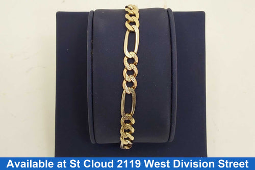 Figaro Bracelet - Tricolor Gold 14k (.585) 14.5 grams 9 inch