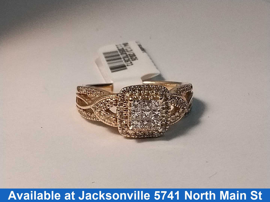 Ring - Engagement Set - Yellow Gold 10k (.417) 4.1 grams Size 6