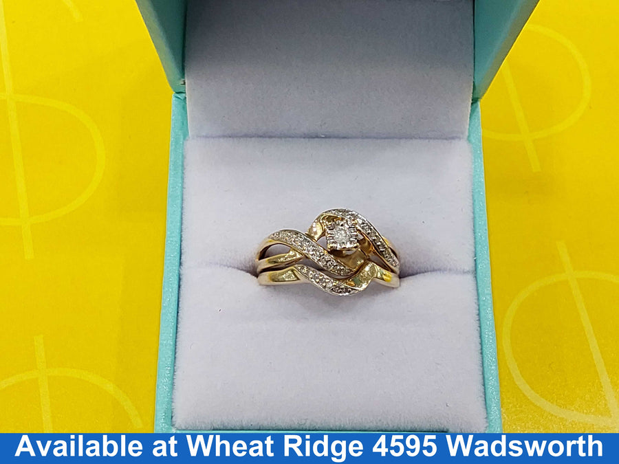 Ring - Engagement Set - Yellow Gold 10k (.417) 3.5 grams Size 7
