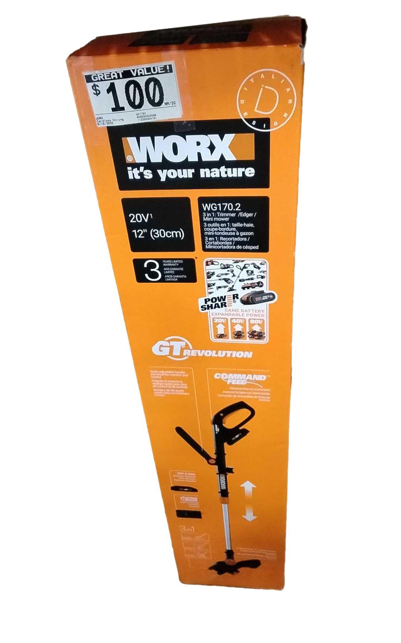 Worx Wg1702 Orange Cordless String Trimmer