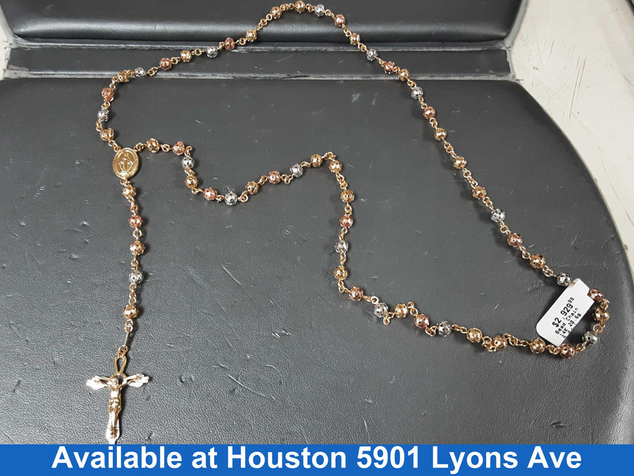 Bead Chain - Tricolor Gold 14k (.585) 20.6 grams 17 inch