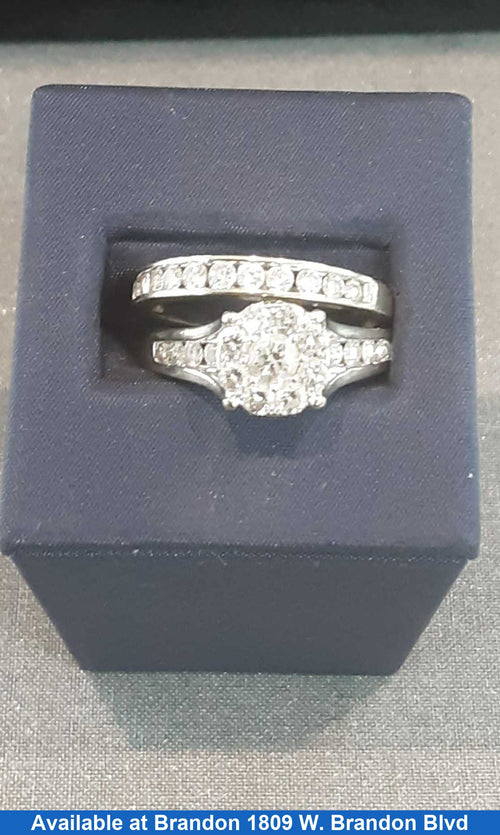Ring - Wedding Set - White Gold 14k (.585) 9.8 grams Size 11