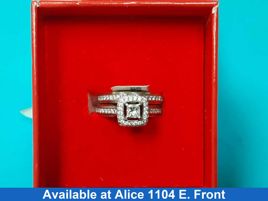 Ring - Engagement Set - White Gold 14k (.585) 5.1 grams Size 5