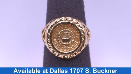 Coin Ring - Yellow Gold 14k (.585) 7.5 Grams Size 7