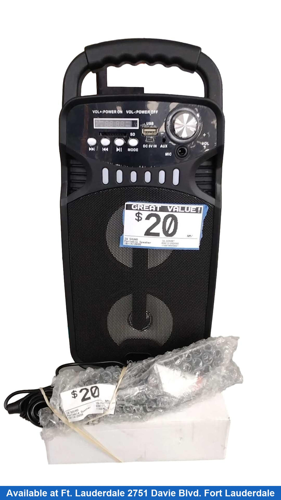 Iq Sound Iq-3244bt Black Portable Speaker