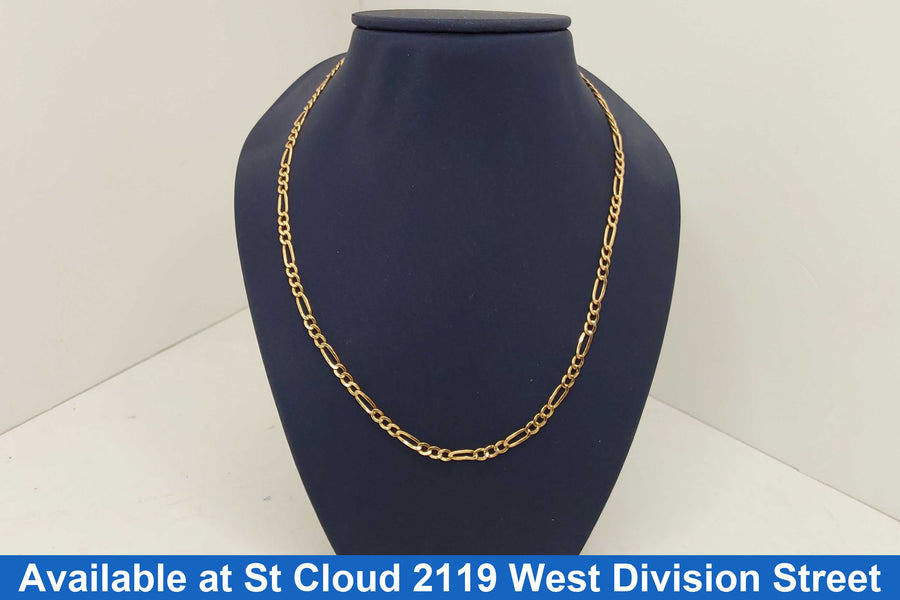 Figaro Chain - Yellow Gold 14k (.585) 3.33 grams 18 inch