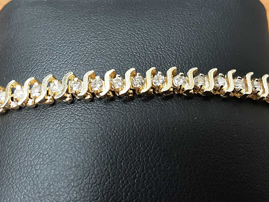 Tennis Bracelet - Yellow Gold 14k (.585) 11.8 grams 7 inch