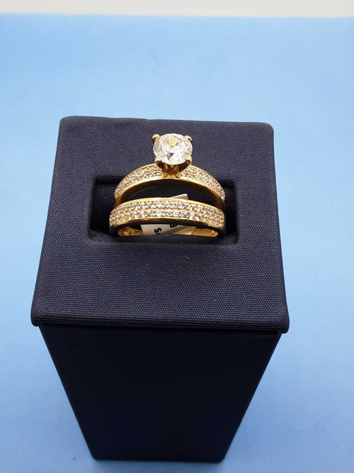 Ring - Engagement Set - Yellow Gold 10k (.417) 4.5 grams Size 8