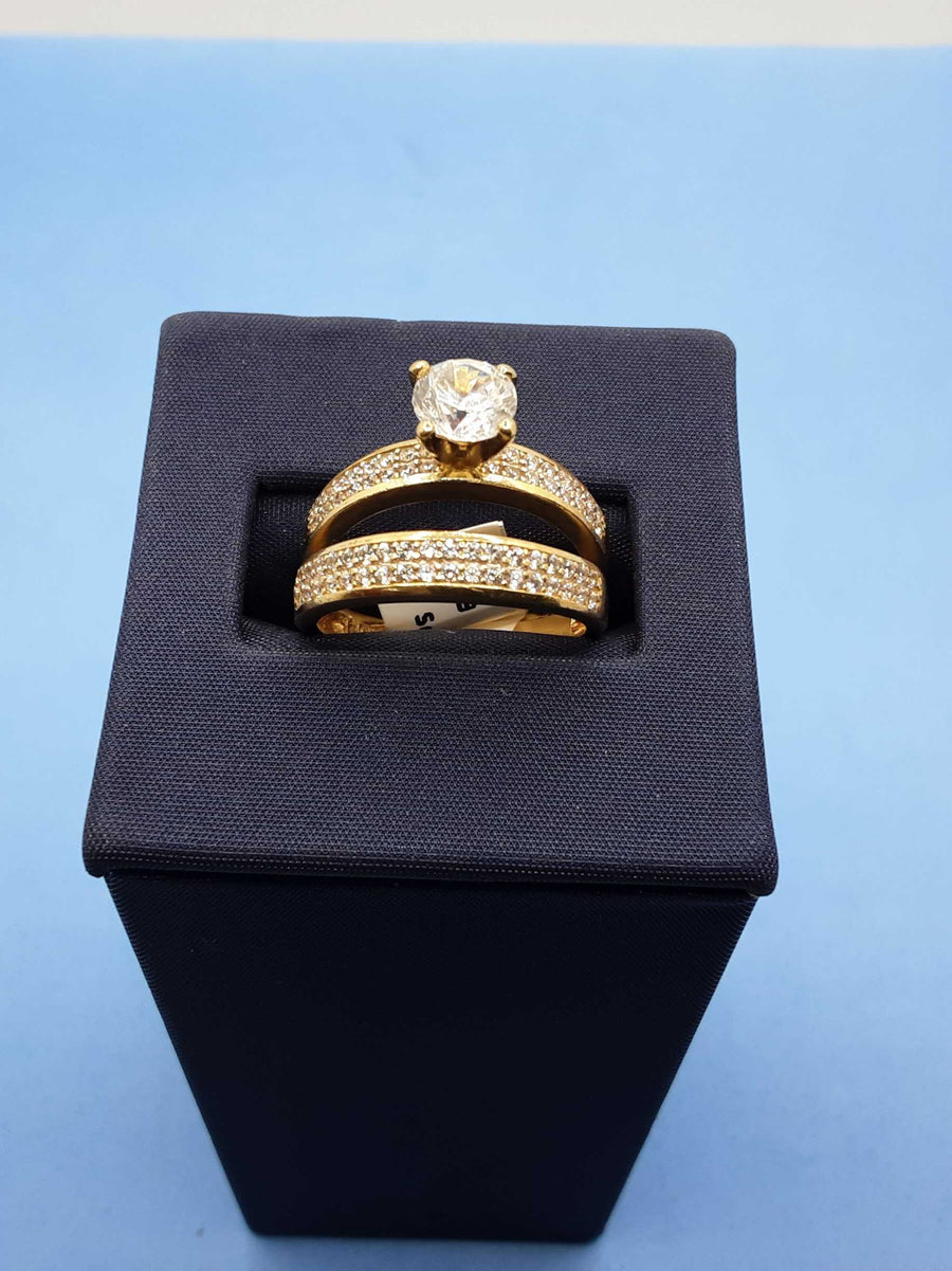 Ring - Engagement Set - Yellow Gold 10k (.417) 4.5 grams Size 8