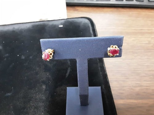 Double Stud Earring - Yellow Gold 14k (.585) 1.8 grams