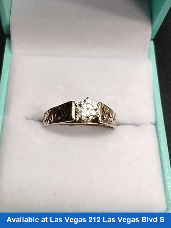 Women's Ring - Solitaire - Yellow Gold 10k (.417) 2.7 grams Size 20