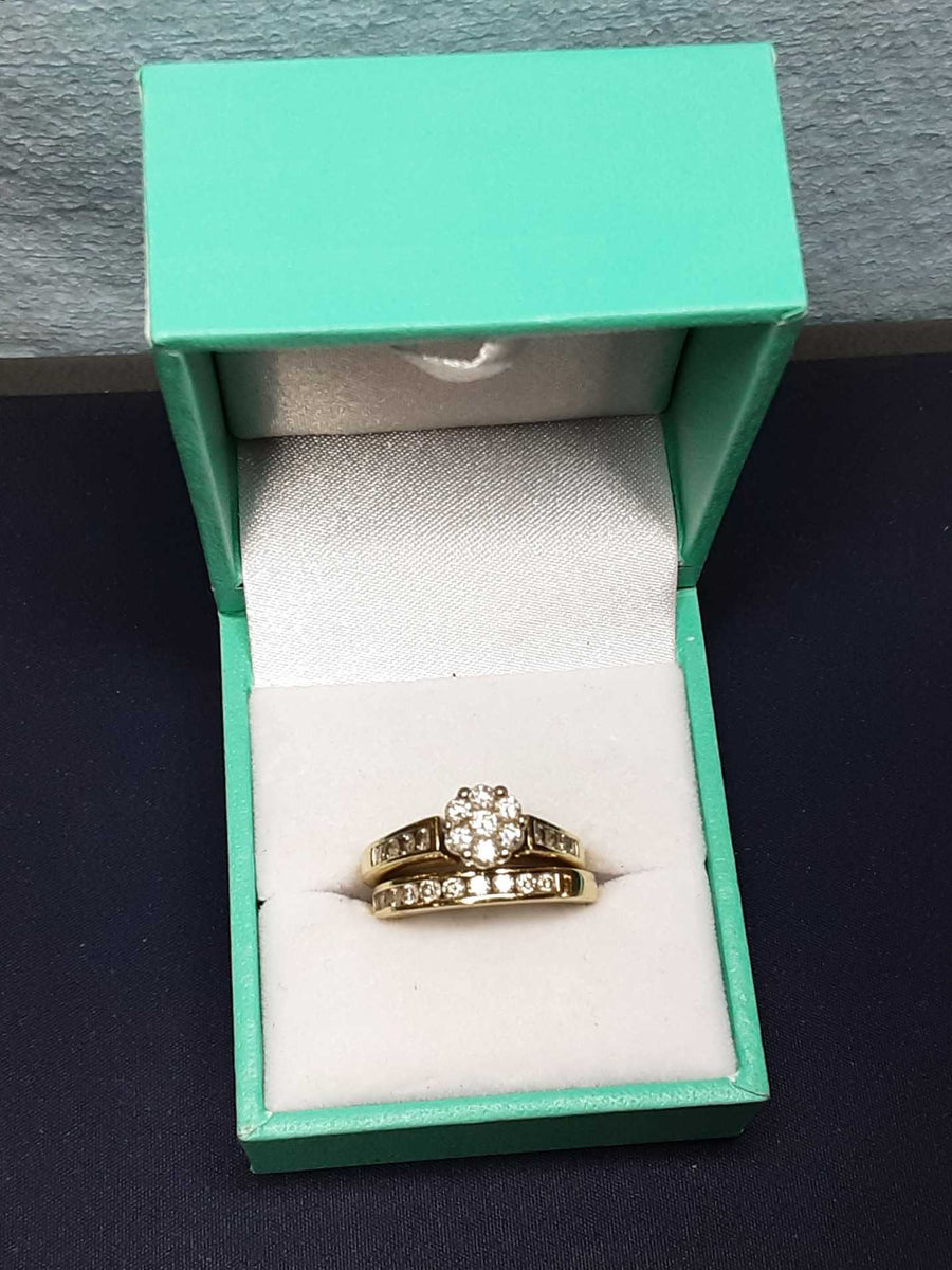 Ring - Engagement Set - Yellow Gold 14k (.585) 7.3 grams Size 5