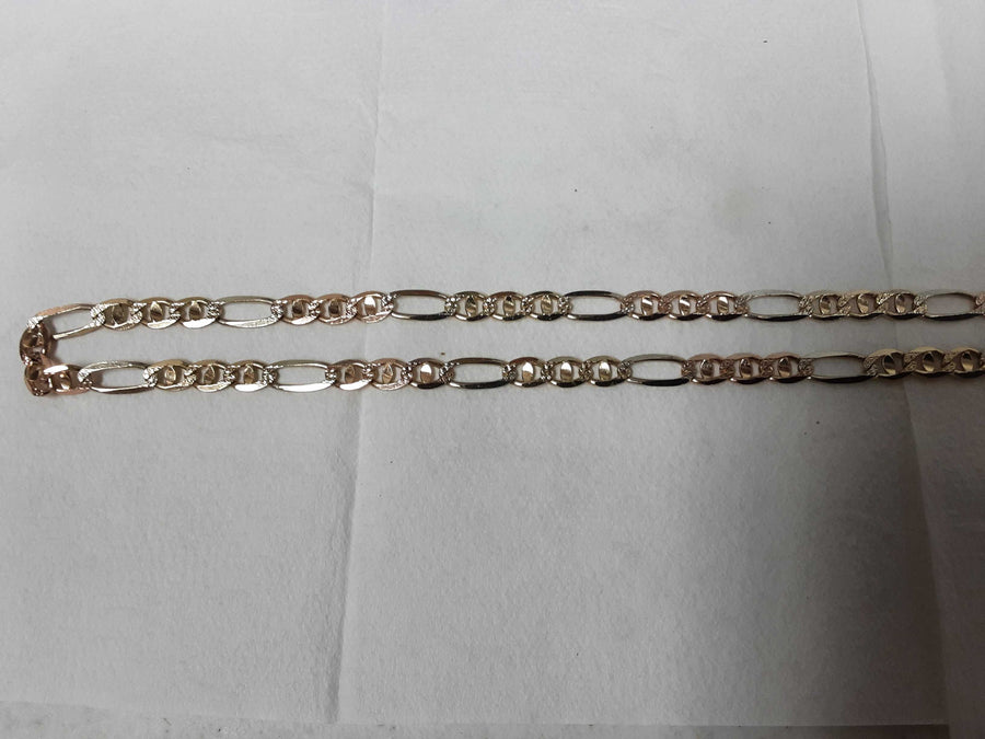 Figaro Chain - Tricolor Gold 14k (.585) 20.2 grams 24 inch