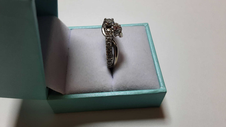Ring - Wedding Set - White Gold 14k (.585) 10.2 grams Size 7.5