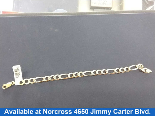Figaro Bracelet - Tricolor Gold 14k (.585) 12.4 grams 8 inch
