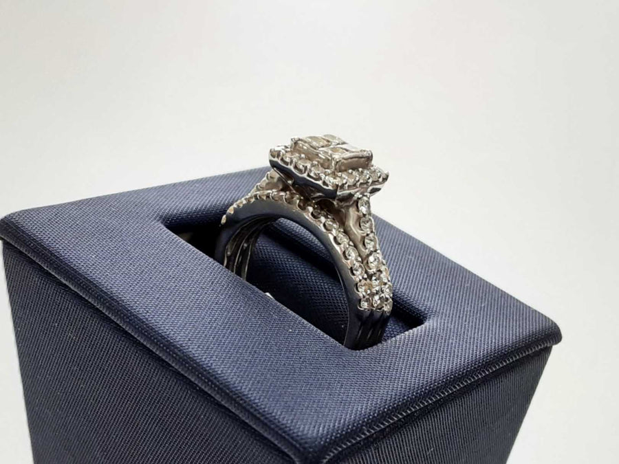 Engagement Set Diamonds White Gold 14k Size 6