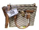 Michael Kors Hamilton Moderne Small Signature Logo Satchel Beige / Tan Purse / Handbag