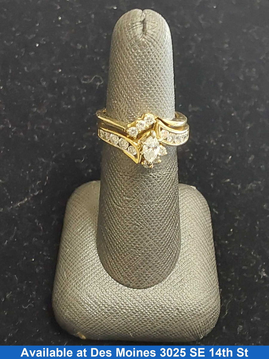 Ring - Wedding Set - Yellow Gold 14k (.585) 6.3 grams Size 7