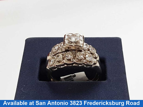 Engagement Set Diamonds White Gold 10k Size 8