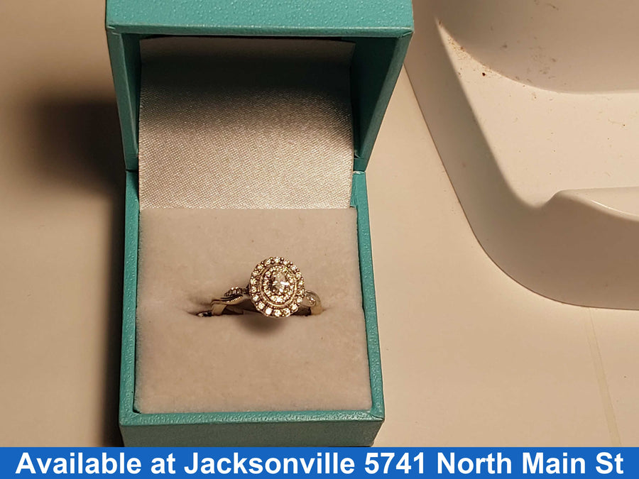 Ring - Engagement Set - White Gold 14k (.585) 4.1 grams Size 5.5