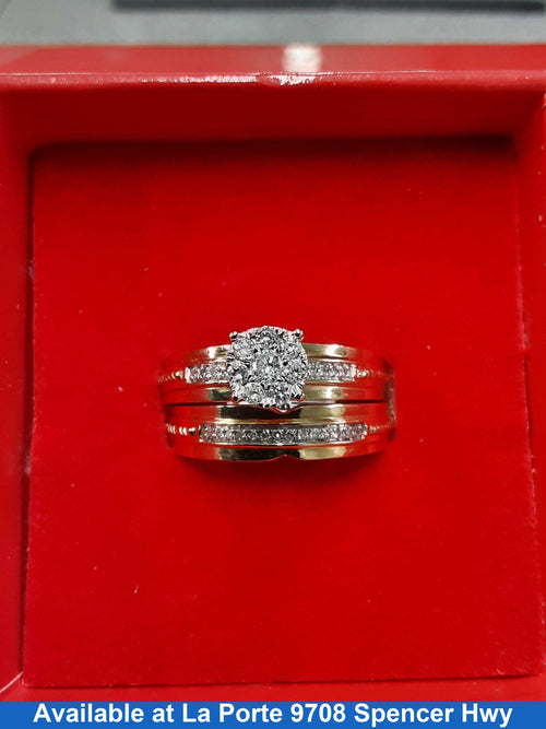 Ring - Engagement Set - Yellow Gold 14k (.585) 4.2 grams Size 9