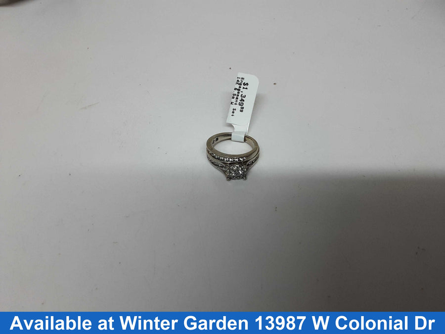 Ring - Engagement Set - White Gold 14k (.585) 6.5 grams Size 5.5