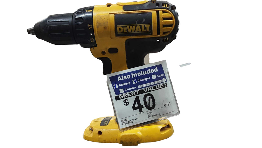 Dewalt Dc720 Yellow Cordless Standard Drill