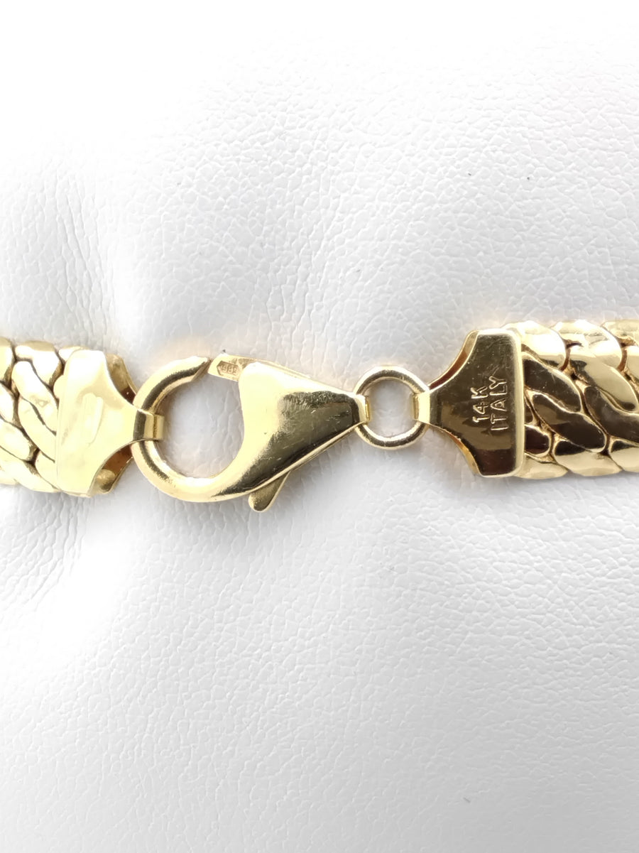 Herringbone Bracelet - Yellow Gold 14k (.585) 11.8 grams 8 inch